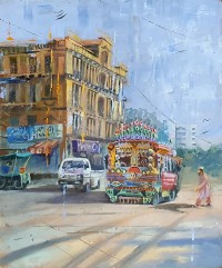 Abdul Wahab, 10 x 12 Inch, Acrylic On Canvas, Cityscape Painting, AC-AWB-023